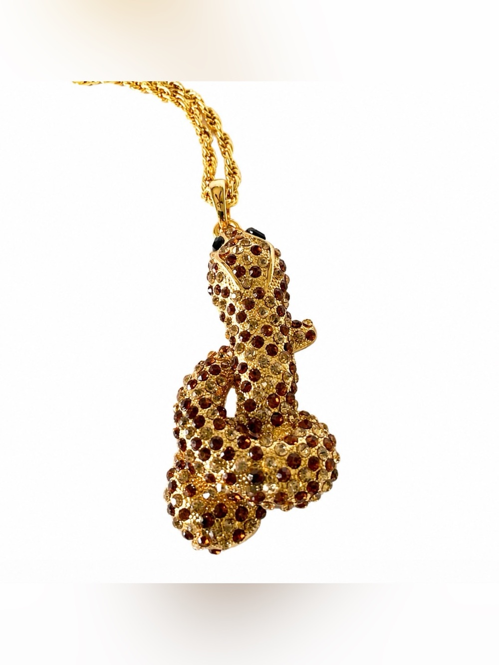 Snake Necklace Goldtone with Rhinestones Modern Statement Piece NWOT